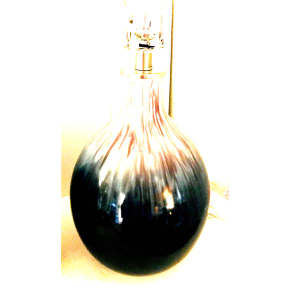 Tahari pair of Ceramic Table Lamps-Danish mod splatter - Picture 7 of 7